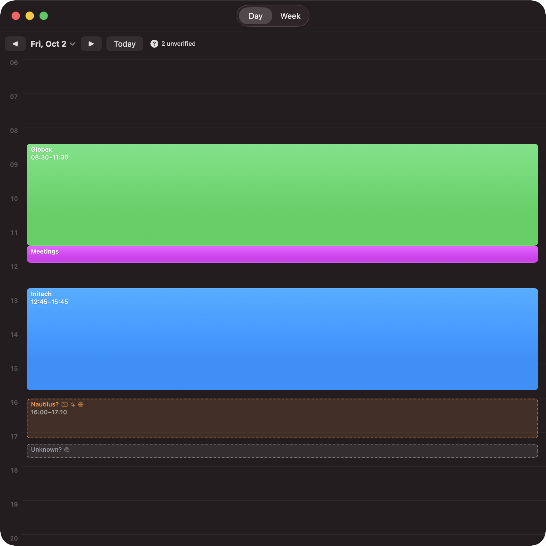 Clocktopus day timeline with a dashed ghost block suggesting a detected work session