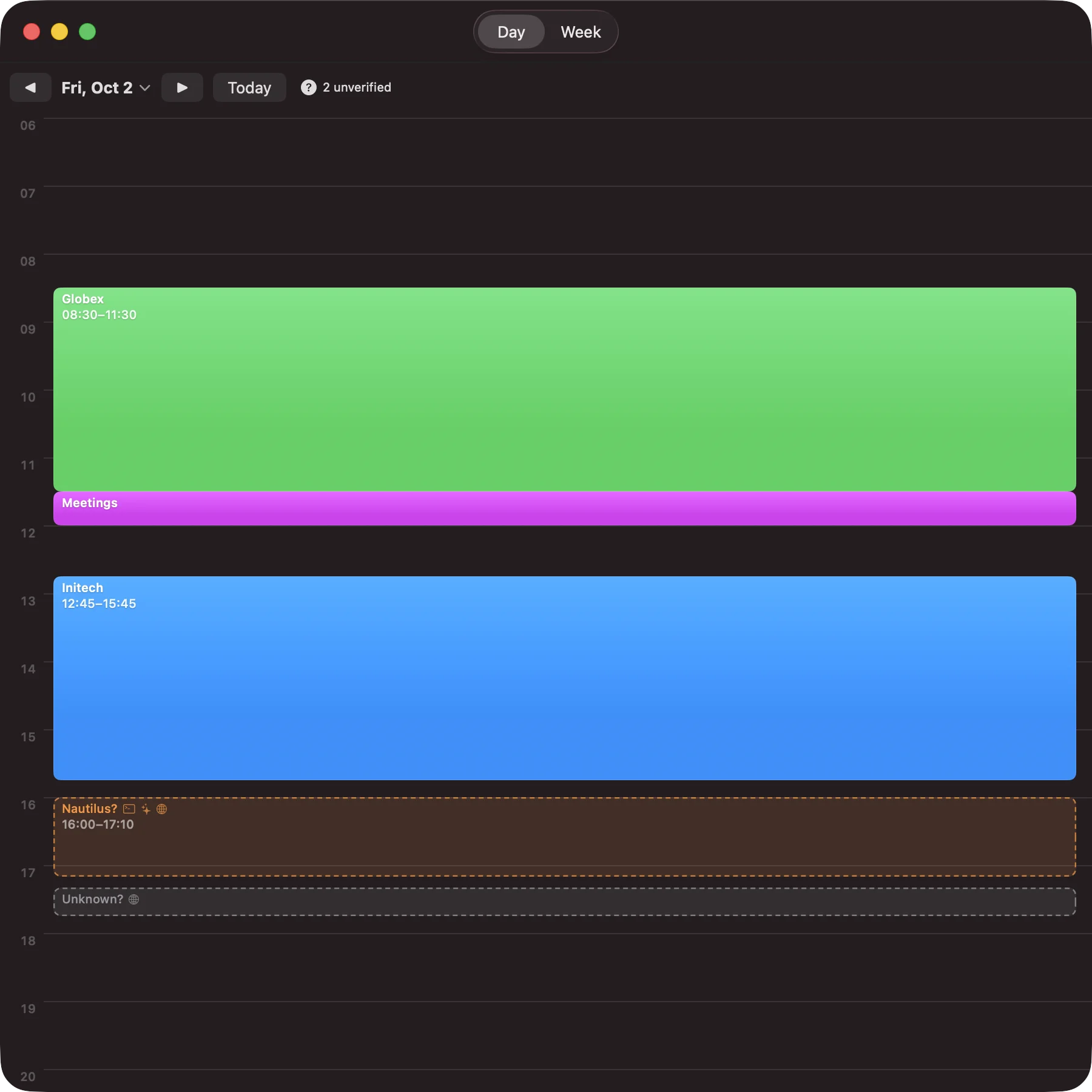 Clocktopus day timeline with a dashed ghost block suggesting a detected work session